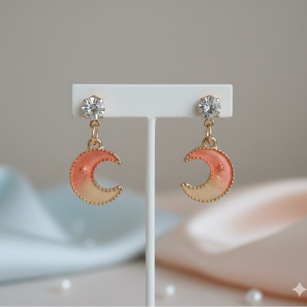 Betsey Johnson Little Crescent Moon Earrings